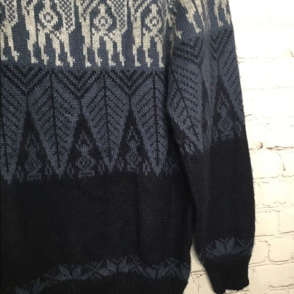 The Alpaca Connection Knit Sweater Pullover Navy Blue Made In Peru Size M - Picture 8 of 13